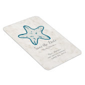 Royal Blue Rustic Starfish Save the Date Magneet (Rechterzijde)