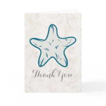 Royal Blue Rustic Starfish Weddenschap Bedankt