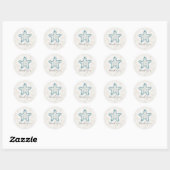 Royal Blue Rustic Starfish Weddenschap Bedankt Ronde Sticker (Vel)