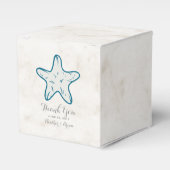 Royal Blue Rustic Starfish Wedding Bedankdoosjes (Voorkant Zijde)