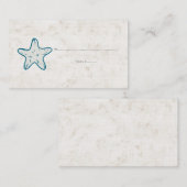 Royal Blue Rustic Starfish Wedding Place Kaarten Plaatskaartje (Voorkant / Achterkant)