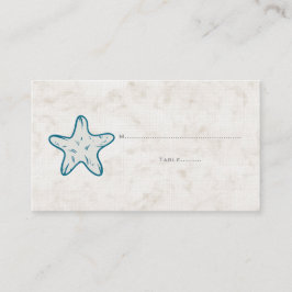 Royal Blue Rustic Starfish Wedding Place Kaarten Plaatskaartje