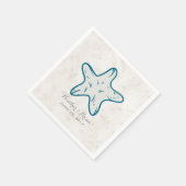 Royal Blue Rustic Starfish Wedding Servetten (Hoek)