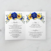 Royal Blue Rustic Sunflower Modern Floral Wedding (Binnen)