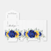 Royal Blue Rustic Sunflower Modern Floral Wedding Bedankdoosjes (Uitgevouwen)