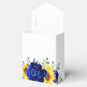 Royal Blue Rustic Sunflower Modern Floral Wedding Bedankdoosjes (Geopend)