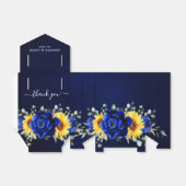 Royal Blue Rustic Sunflower Modern Floral Wedding Bedankdoosjes (Uitgevouwen)
