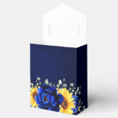 Royal Blue Rustic Sunflower Modern Floral Wedding Bedankdoosjes (Geopend)