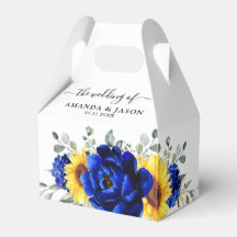 Royal Blue Rustic Sunflower Modern Floral Wedding