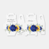 Royal Blue Rustic Sunflower Modern Floral Wedding Bedankdoosjes (Uitgevouwen)
