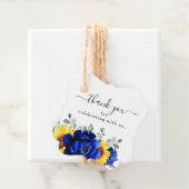 Royal Blue Rustic Sunflower Modern Floral Wedding Bedankjes Labels (In situ)