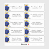 Royal Blue Rustic Sunflower Modern Floral Wedding Sticker (Vel)