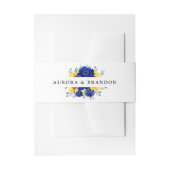 Royal Blue Rustic Sunflower Modern Floral Wedding Uitnodigingen Wikkel (Voorkant Voorbeeld)