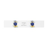 Royal Blue Rustic Sunflower Modern Floral Wedding Uitnodigingen Wikkel (Vlak)