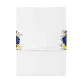 Royal Blue Rustic Sunflower Modern Floral Wedding Uitnodigingen Wikkel (Achterkant Voorbeeld)