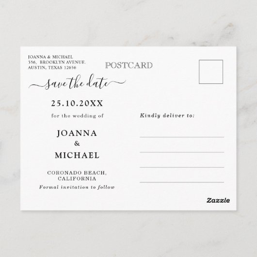 Royal Blue Rustic Sunflower Modern Save the Date Briefkaart (Achterkant)