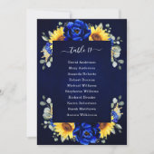Royal Blue Rustic Sunflower Modern Seating Chart I Kaart (Voorkant)