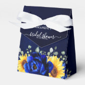 Royal Blue Rustic Sunflower Modern Vrijgezellenfee Bedankdoosjes (Voorkant Zijde)