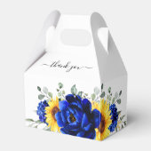 Royal Blue Rustic Sunflower Modern Vrijgezellenfee Bedankdoosjes (Voorkant Zijde)