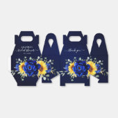 Royal Blue Rustic Sunflower Modern Vrijgezellenfee Bedankdoosjes (Uitgevouwen)