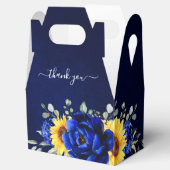 Royal Blue Rustic Sunflower Modern Vrijgezellenfee Bedankdoosjes (Geopend)