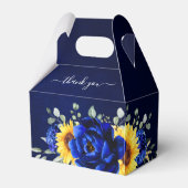 Royal Blue Rustic Sunflower Modern Vrijgezellenfee Bedankdoosjes (Voorkant Zijde)