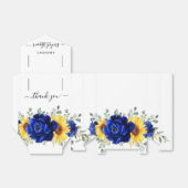 Royal Blue Rustic Sunflower Modern Vrijgezellenfee Bedankdoosjes (Uitgevouwen)