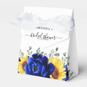 Royal Blue Rustic Sunflower Modern Vrijgezellenfee Bedankdoosjes