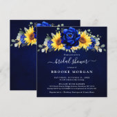 Royal Blue Rustic Sunflower Modern Vrijgezellenfee Kaart (Voorkant / Achterkant)