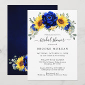 Royal Blue Rustic Sunflower Modern Vrijgezellenfee Kaart (Voorkant / Achterkant)