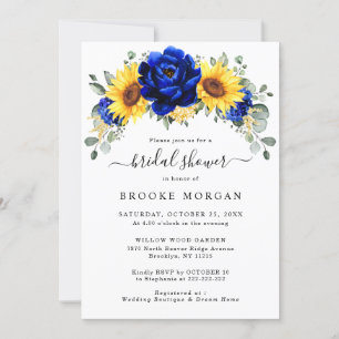 Royal Blue Rustic Sunflower Modern Vrijgezellenfee Kaart