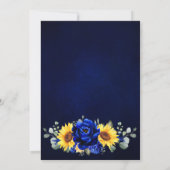 Royal Blue Rustic Sunflower Modern Vrijgezellenfee Kaart (Achterkant)