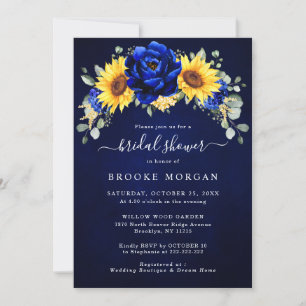 Royal Blue Rustic Sunflower Modern Vrijgezellenfee Kaart