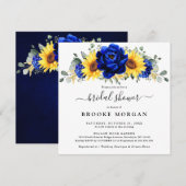 Royal Blue Rustic Sunflower Modern Vrijgezellenfee Kaart (Voorkant / Achterkant)