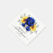 Royal Blue Rustic Sunflower Modern Vrijgezellenfee Servet (Hoek)