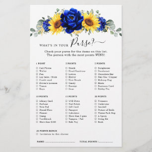Royal Blue Rustic Sunflower Vrijgezellenfeest Game