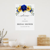 Royal Blue Rustic Sunflower Vrijgezellenfeest Welk Poster (Keuken)