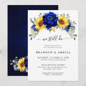 Royal Blue Rustic Sunflower We doen het nog steeds Kaart (Voorkant / Achterkant)