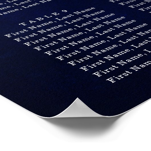 Royal Blue Rustic Sunflower Wedding Seating Chart Poster (Hoek)