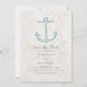 Royal Blue Rustieke Anker Save the Date Uitnodigen (Voorkant)