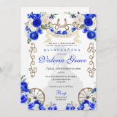Royal Blue rustieke Westerne Charro vrouw quinceañ Kaart (Voorkant / Achterkant)