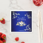 Royal blue  rustige waterverf high tea servet (Insitu)