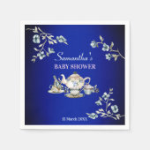 Royal blue  rustige waterverf high tea servet (Voorkant)