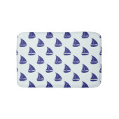Royal Blue Sailboat Pattern Badmat (Voorkant)