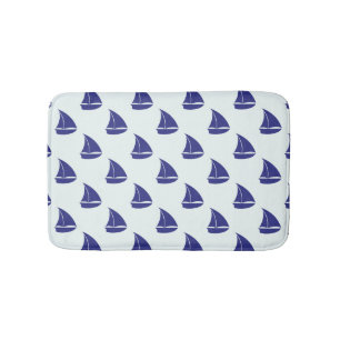 Royal Blue Sailboat Pattern Badmat
