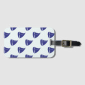 Royal Blue Sailboat Pattern Bagagelabel (Voorkant (horizontaal))
