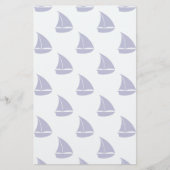 Royal Blue Sailboat Pattern Briefpapier (Voorkant)