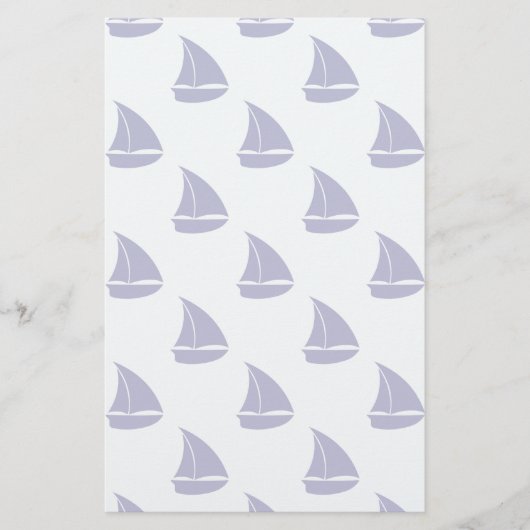Royal Blue Sailboat Pattern Briefpapier (Voorkant)