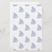 Royal Blue Sailboat Pattern Briefpapier (Voorkant / Achterkant)