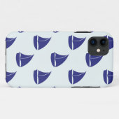 Royal Blue Sailboat Pattern Case-Mate iPhone Case (Achterkant (horizontaal))